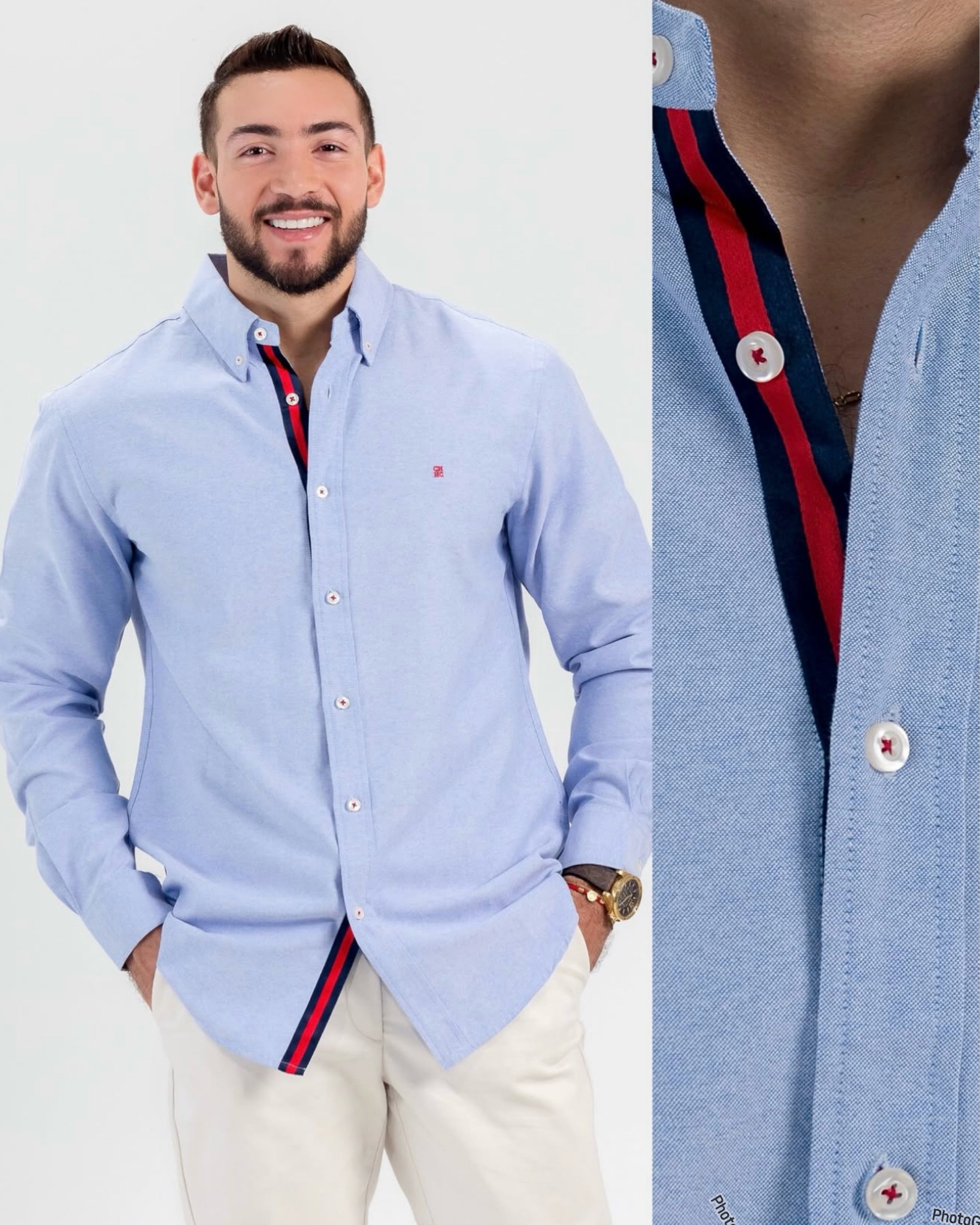 CAMISA OXFORD AZUL CRH  vzatsv-mf.myshopify.com