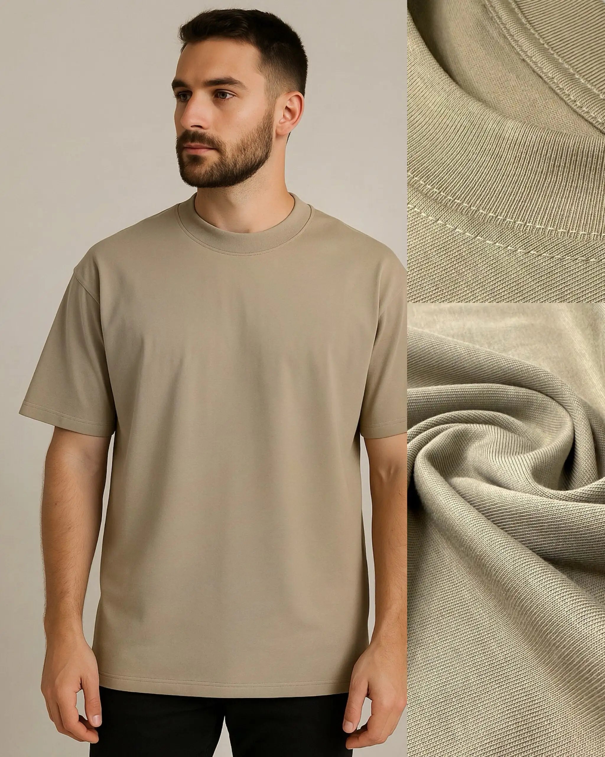 CAMISETA OVERSIZE BEIGE ALTO GRAMAJE MINIMAL  vzatsv-mf.myshopify.com