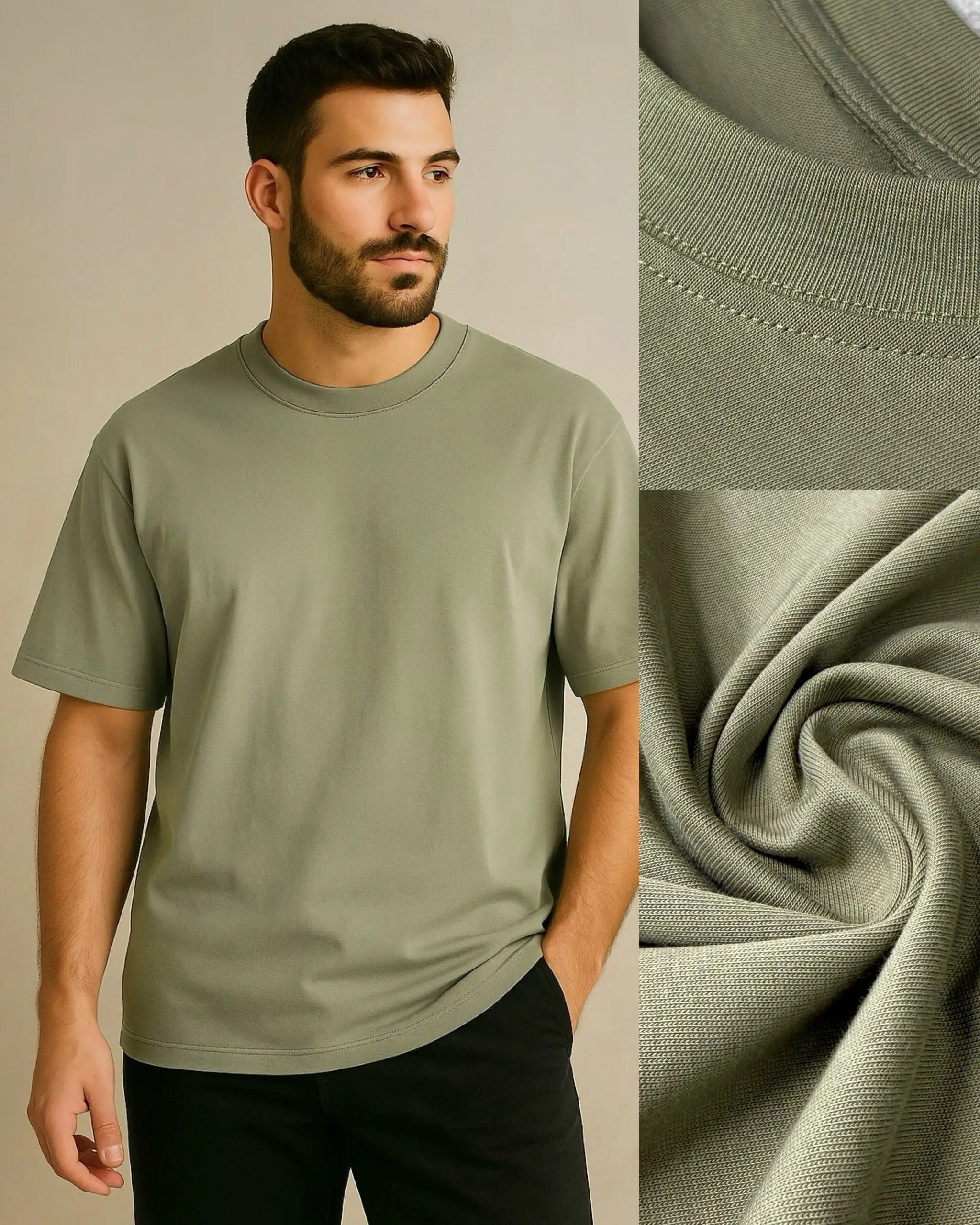 CAMISETA VERDE OVERSIZE ALTO GRAMAJE MINIMAL  vzatsv-mf.myshopify.com