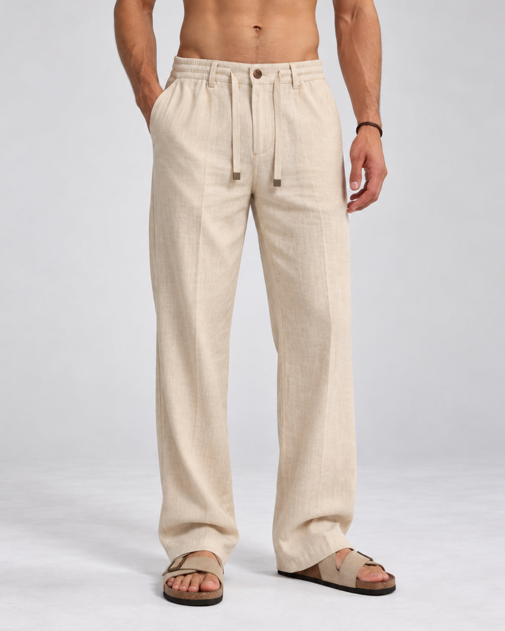 PANTALON LINO CREMA