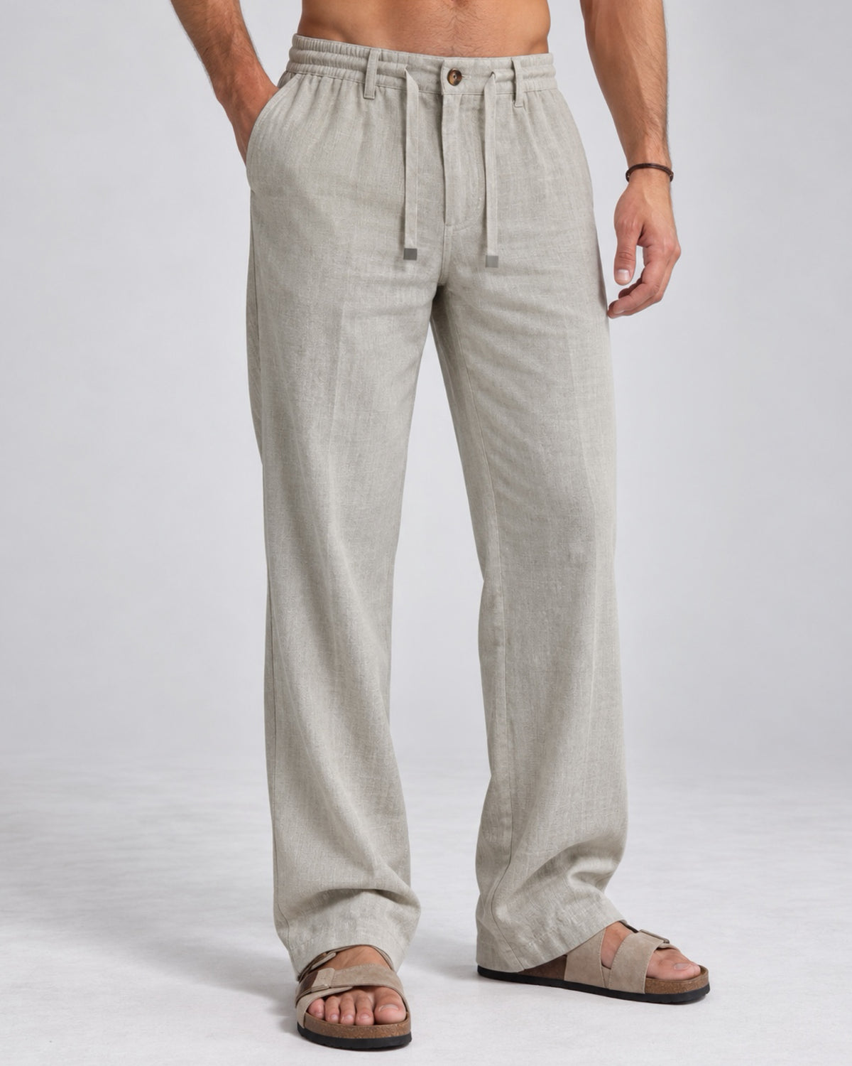 PANTALON LINO GRIS
