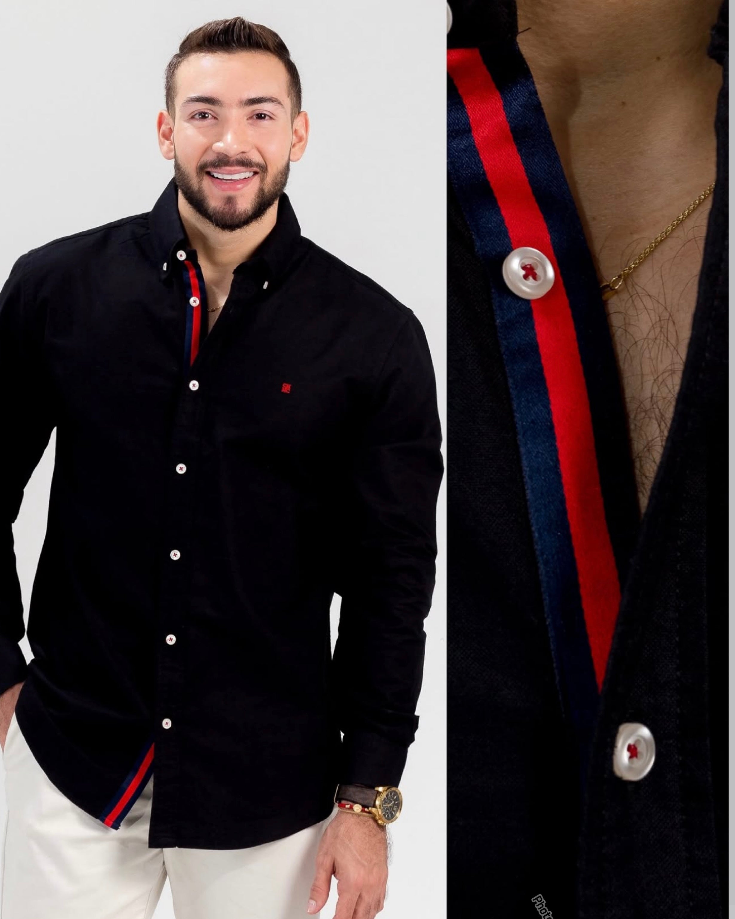 CAMISA OXFORD NEGRA CRH