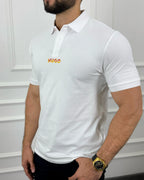 Camisa polo blanca para hombre con logo HUGO, estilo moderno y ajustado, ideal para looks casuales elegantes