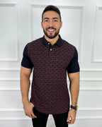 Camisa tipo polo para hombre con estampado geométrico, corte moderno y tela de alta calidad