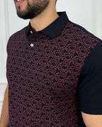 Camisa polo hombre estampado moderno, cuello clásico, tela premium, estilo urbano y elegante